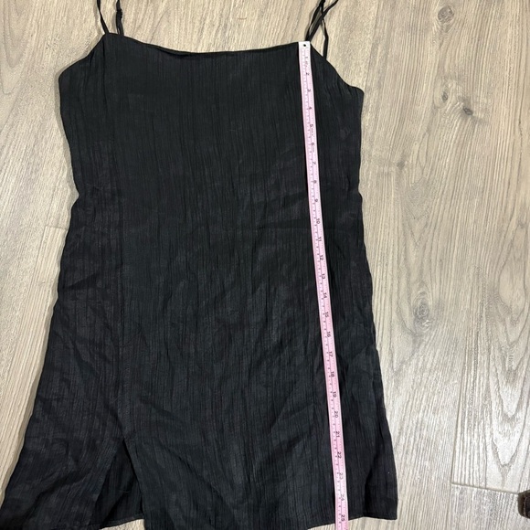 Zara Black Tank Mini Dress Square Neck Sz S Side Slit Classic City Whimsigoth - Picture 8 of 10